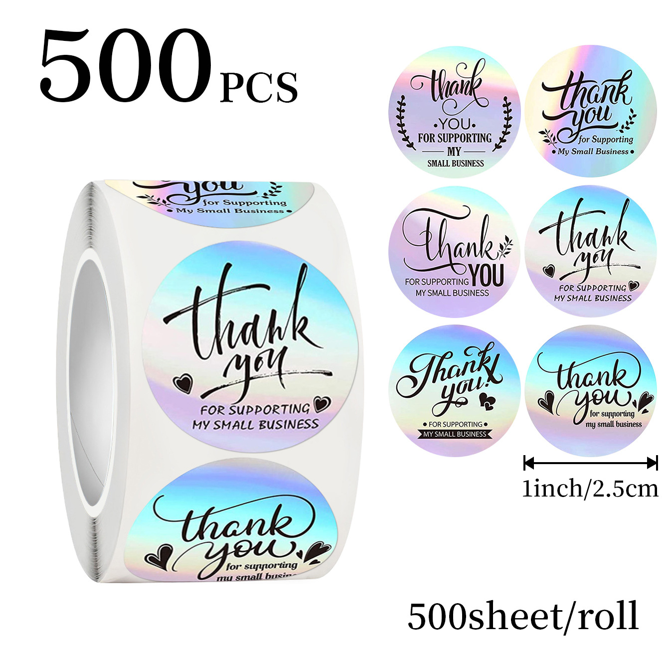 JCAC 500pcs/roll 1 Inch Hologr - огляд і ціна Wedding Favor Box