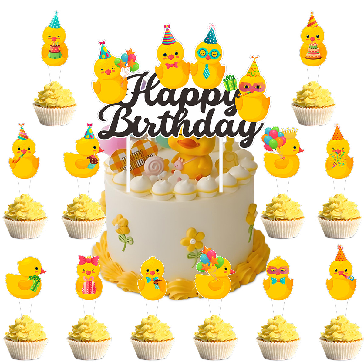 Cute Swim Duck Theme Happy Bir - огляд і ціна Confetti Balloon Set