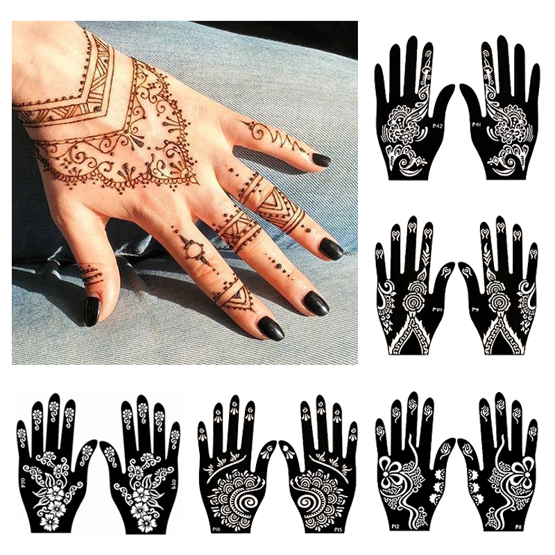 2pcs Henna Tattoo Stencils Tem - огляд і ціна Indian Wedding Supply