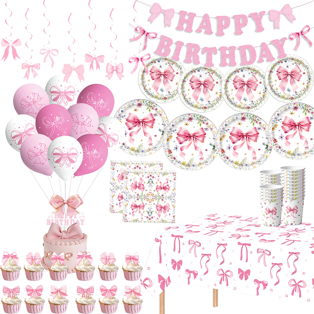 Pink Bow Girls Birthday Decora - огляд і ціна Confetti Balloon Set