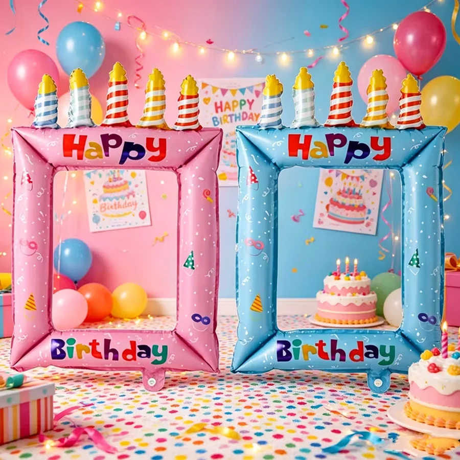 1/2pcs Blue Pink Birthday Phot - огляд і ціна Confetti Balloon Set