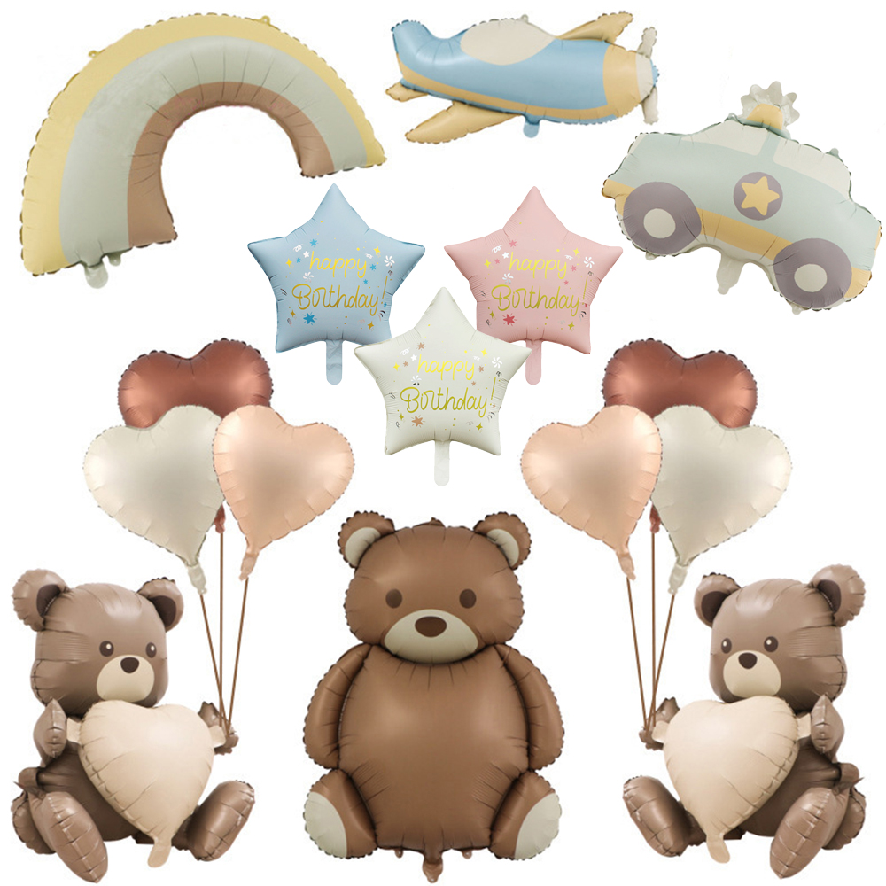Big Matte Brown Bear Foil Ball - огляд і ціна Confetti Balloon Set