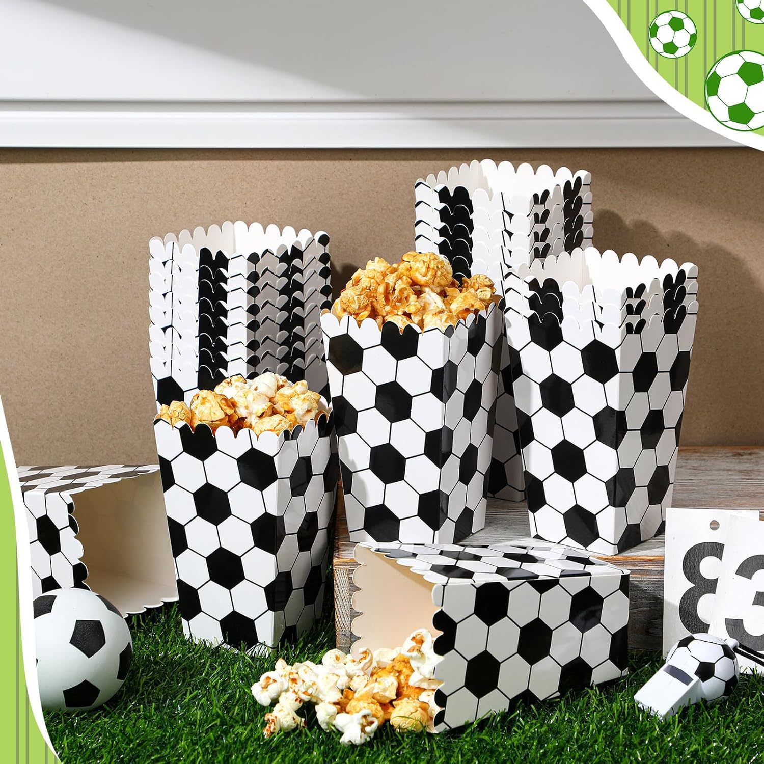6/18Pcs  Football Popcorn Boxe - огляд і ціна Wedding Event Supply