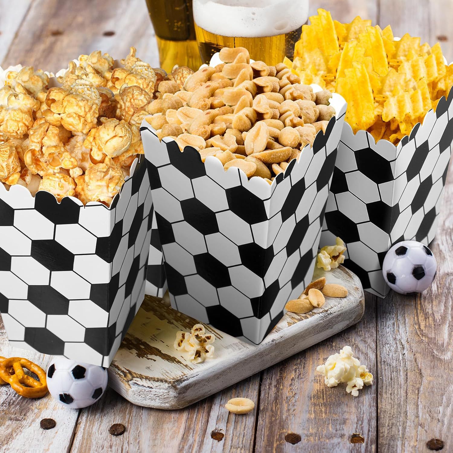 6/18Pcs  Football Popcorn Boxe - огляд і ціна Wedding Event Supply