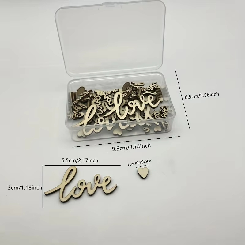Box Set Of 120pcs Wooden Love  - огляд і ціна Wedding Ceremony Supply